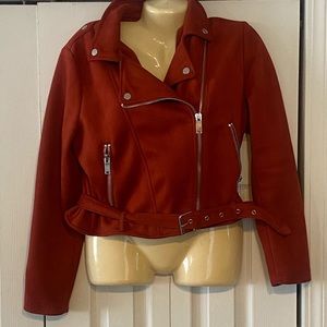 Micro Suede Moto-Style Jacket